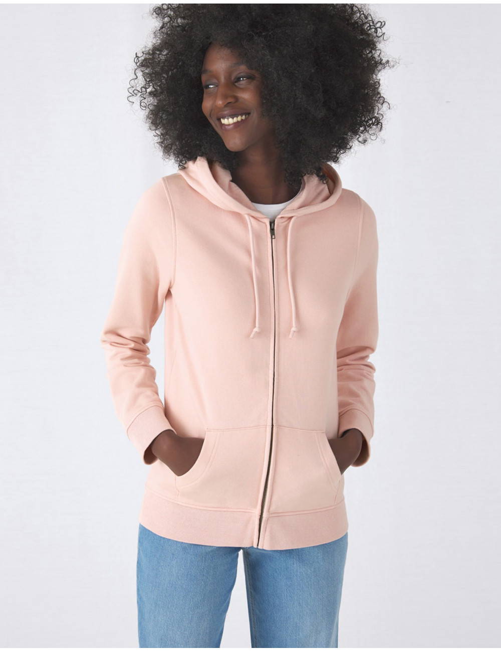BUILD YOUR BRAND BYB008 - Sweat Capuche Zippé - Heather Grey | France