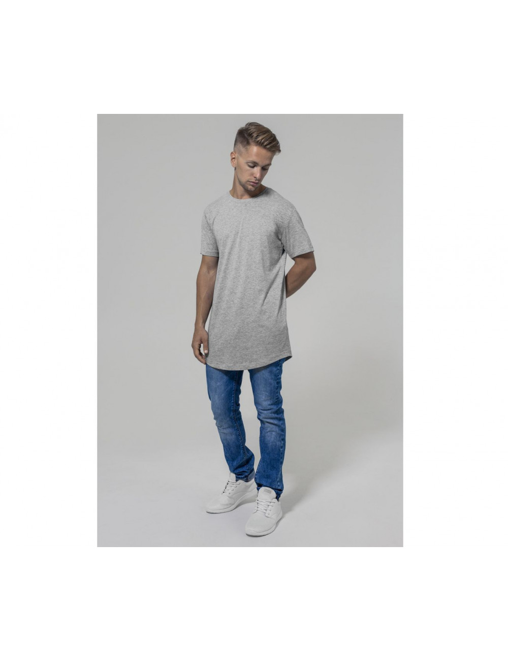 KiarenzaFD 'Build Your Brand' Shaped Long Tee T-Shirt - Olive, Extra Long Cut, Fashion Hem