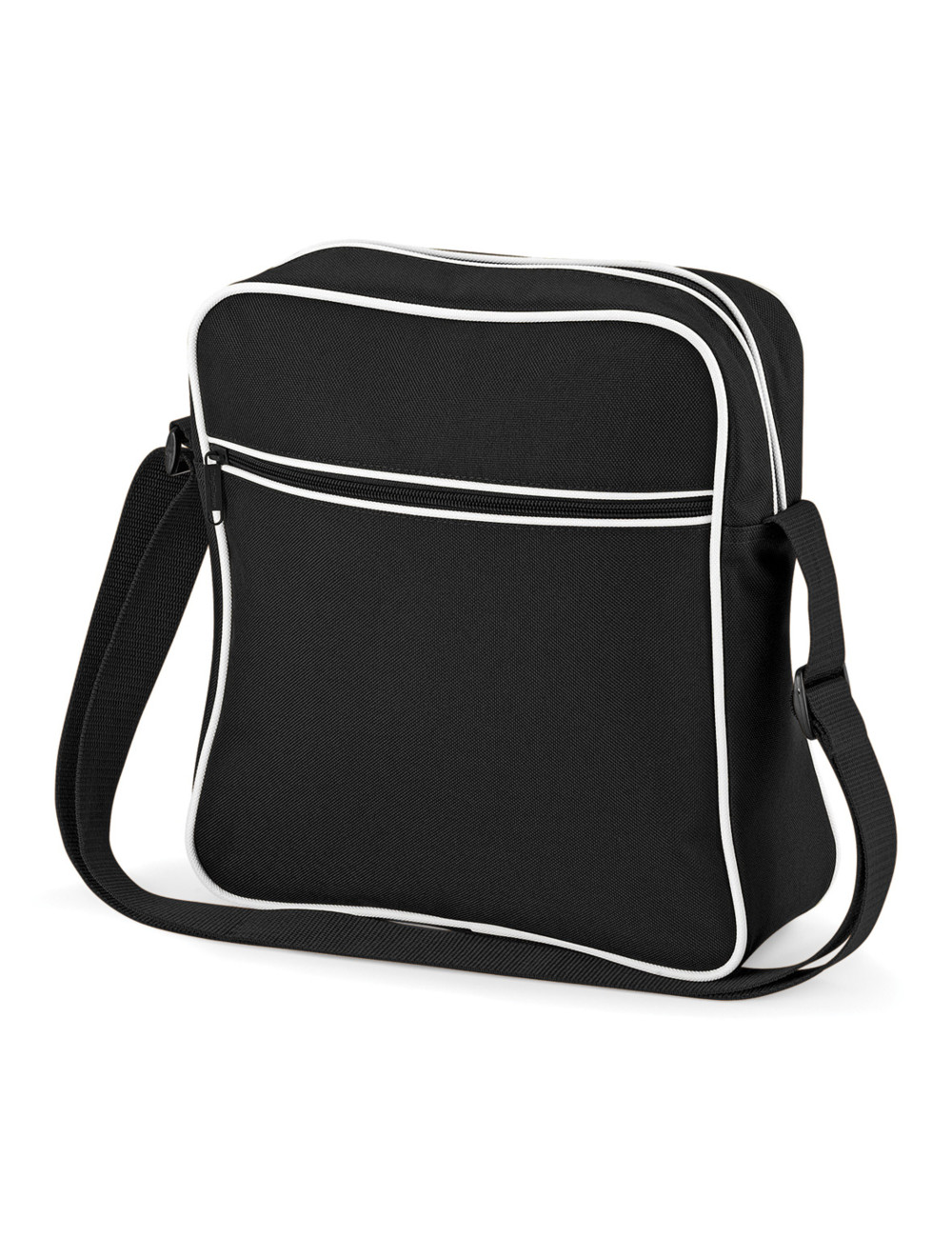 Bagbase BG16 - Retro Flight Bag Taille:28x10x30cm. 7 litres Couleurs:Noir/Blanc