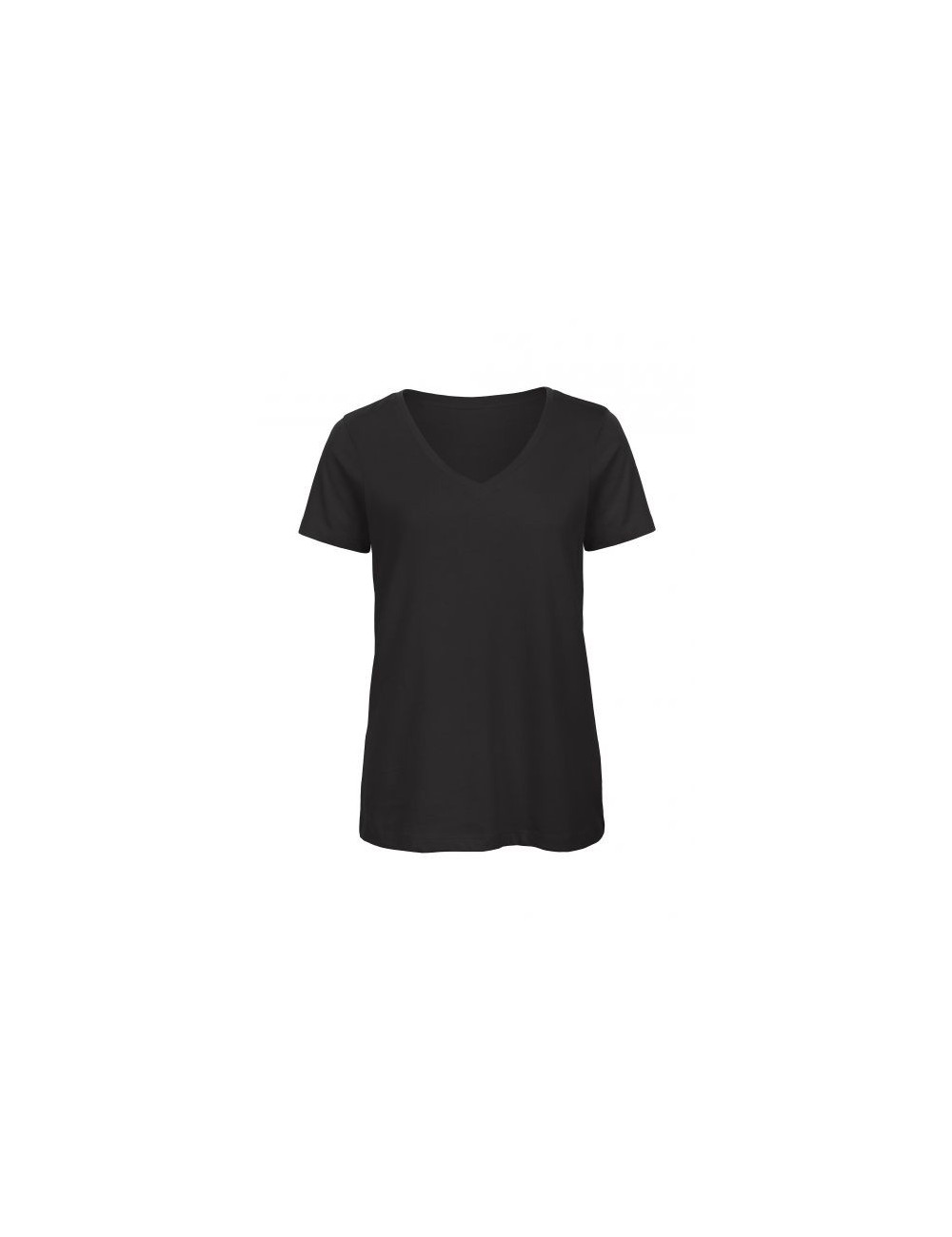 B&C BC045 - Tee shirt Femme Col V en Coton Biologique  Couleurs:Noir